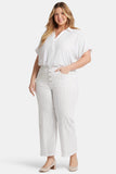 NYDJ Teresa Wide Leg Ankle Jeans In Plus Size With High Rise And Frayed Hems - Beach Cruise Stripe