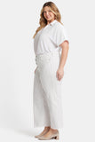 NYDJ Teresa Wide Leg Ankle Jeans In Plus Size With High Rise And Frayed Hems - Beach Cruise Stripe