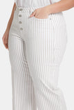 NYDJ Teresa Wide Leg Ankle Jeans In Plus Size With High Rise And Frayed Hems - Beach Cruise Stripe