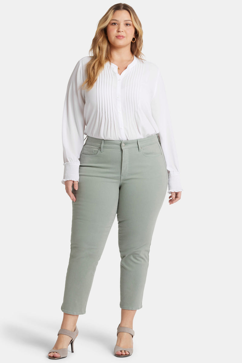 Marilyn Straight Ankle Jeans In Plus Size - Lily Pad Green | NYDJ