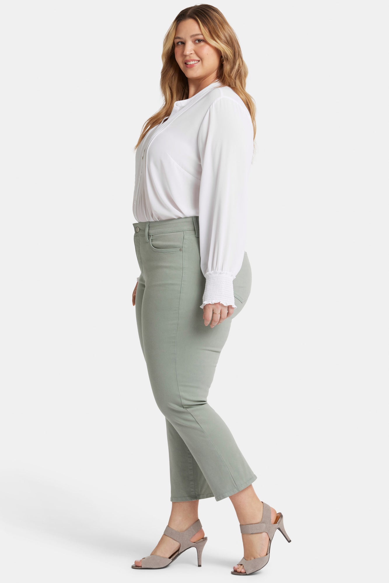 NYDJ Marilyn Straight Ankle Jeans In Plus Size  - Lily Pad