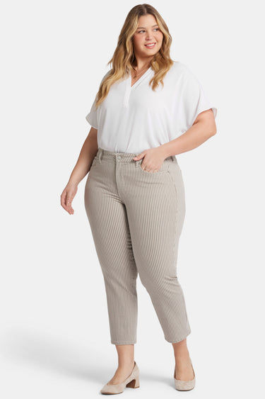NYDJ Marilyn Straight Ankle Jeans In Plus Size  - Sandbar Stripe