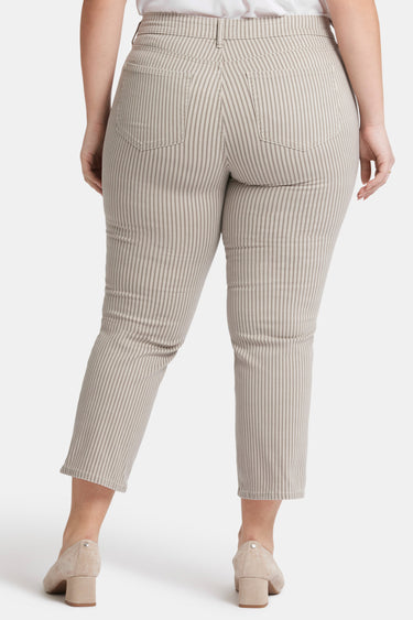 NYDJ Marilyn Straight Ankle Jeans In Plus Size  - Sandbar Stripe