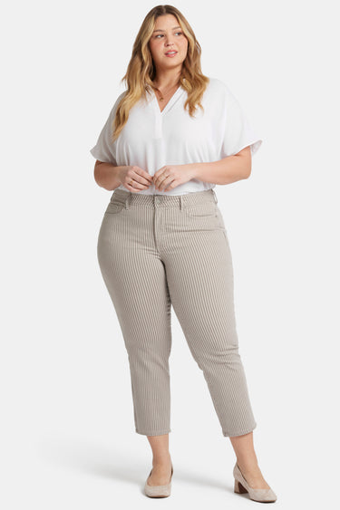 NYDJ Marilyn Straight Ankle Jeans In Plus Size  - Sandbar Stripe