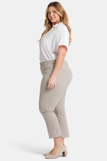 NYDJ Marilyn Straight Ankle Jeans In Plus Size  - Sandbar Stripe