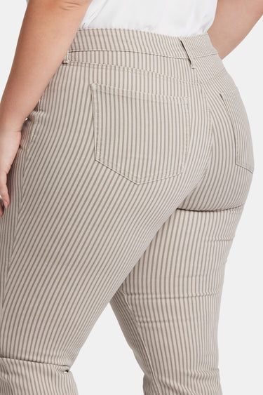 NYDJ Marilyn Straight Ankle Jeans In Plus Size  - Sandbar Stripe