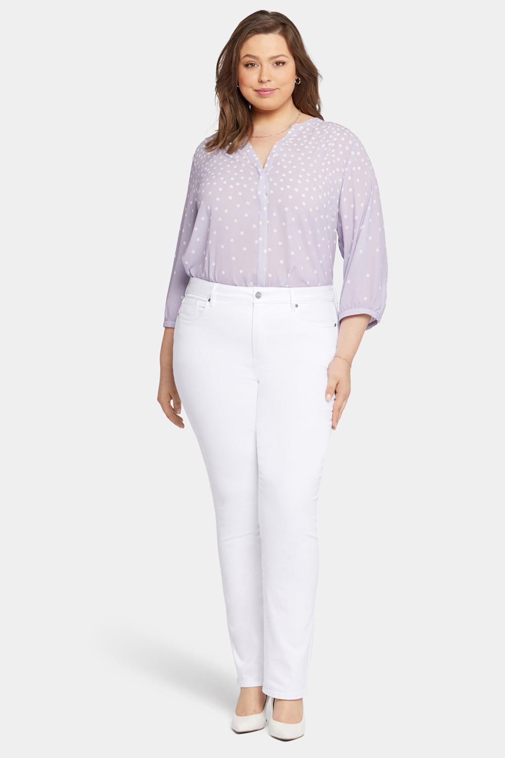 NYDJ Marilyn Straight Jeans In Plus Size  - Optic White