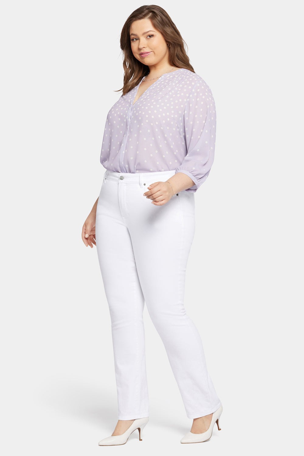 NYDJ Marilyn Straight Jeans In Plus Size  - Optic White