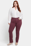 NYDJ Marilyn Straight Jeans In Plus Size  - Dark Cherry