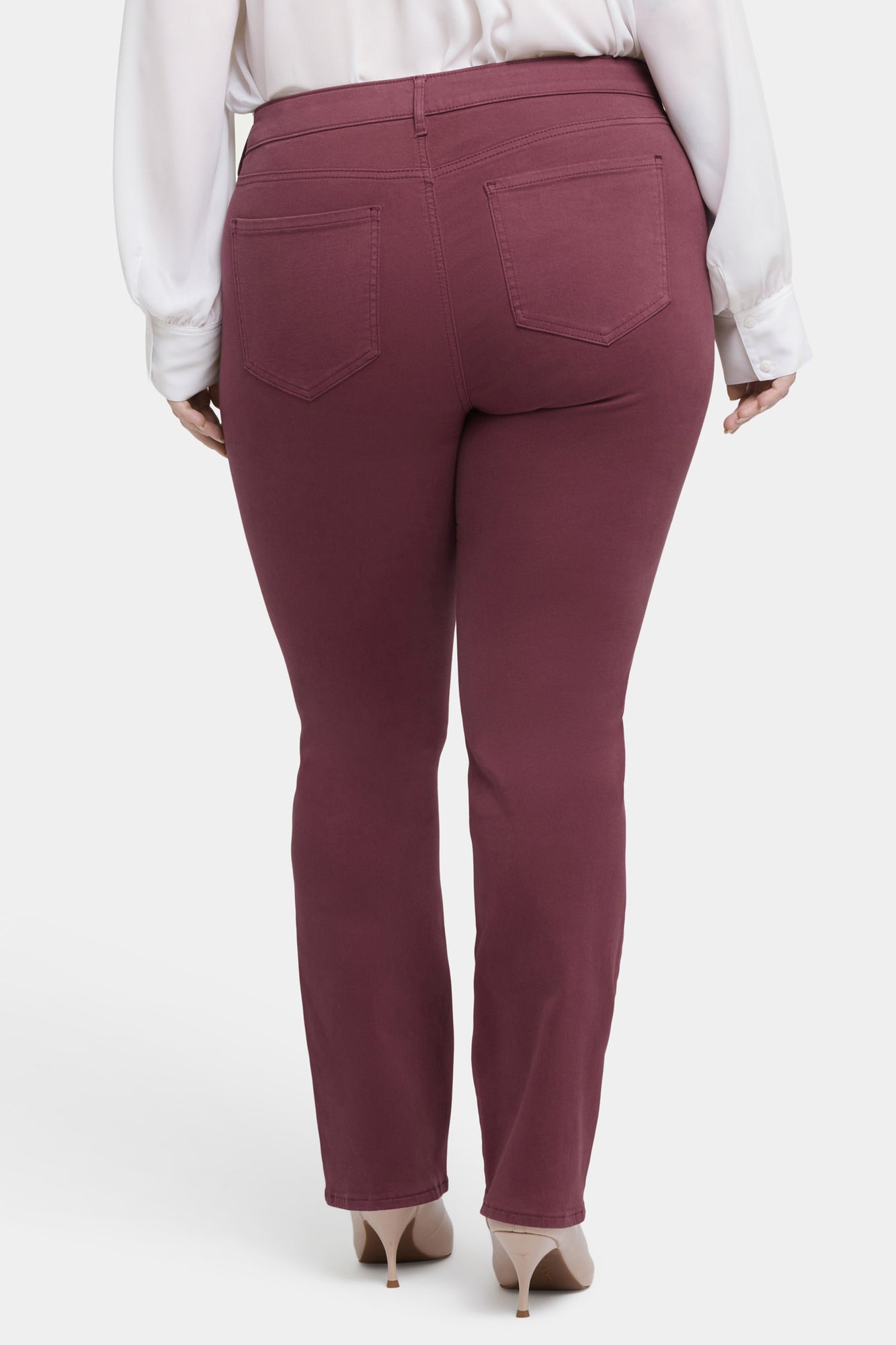 NYDJ Marilyn Straight Jeans In Plus Size  - Dark Cherry