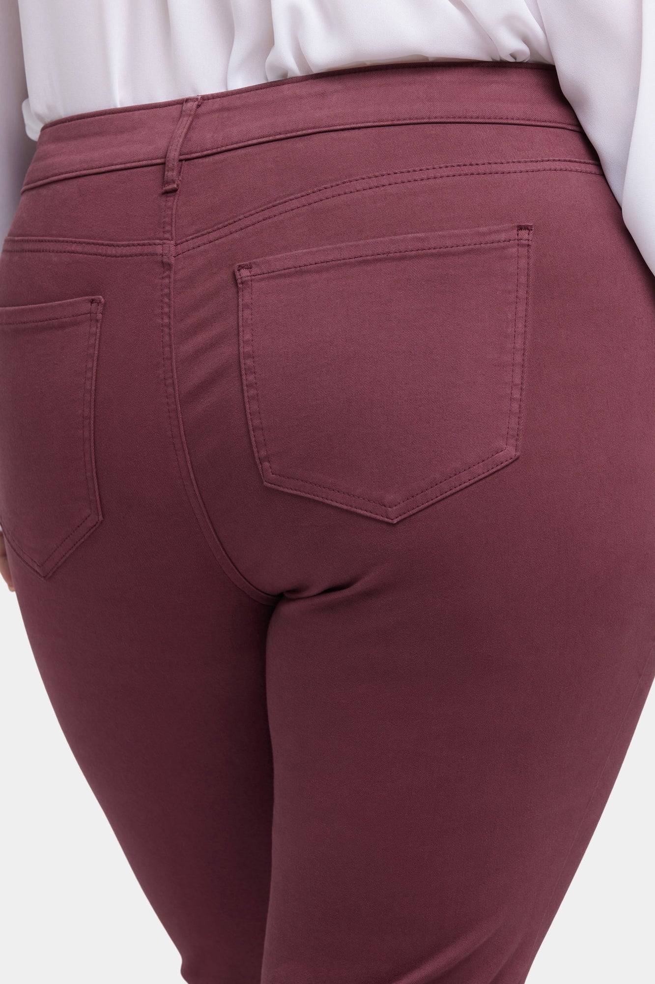 NYDJ Marilyn Straight Jeans In Plus Size  - Dark Cherry