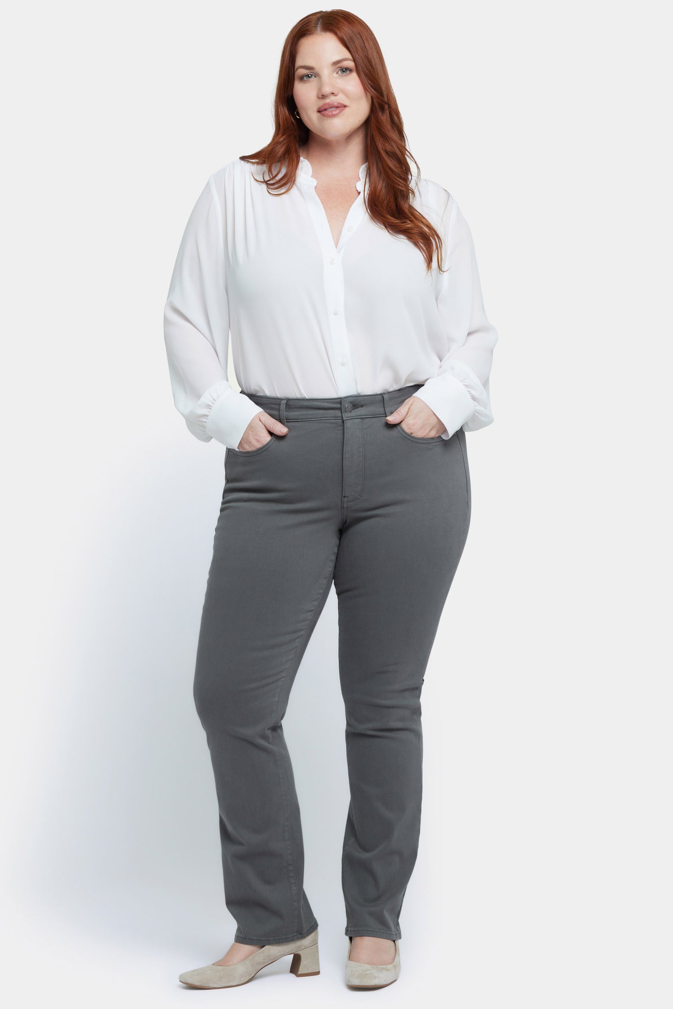 NYDJ Marilyn Straight Jeans In Plus Size  - Vine Leaf