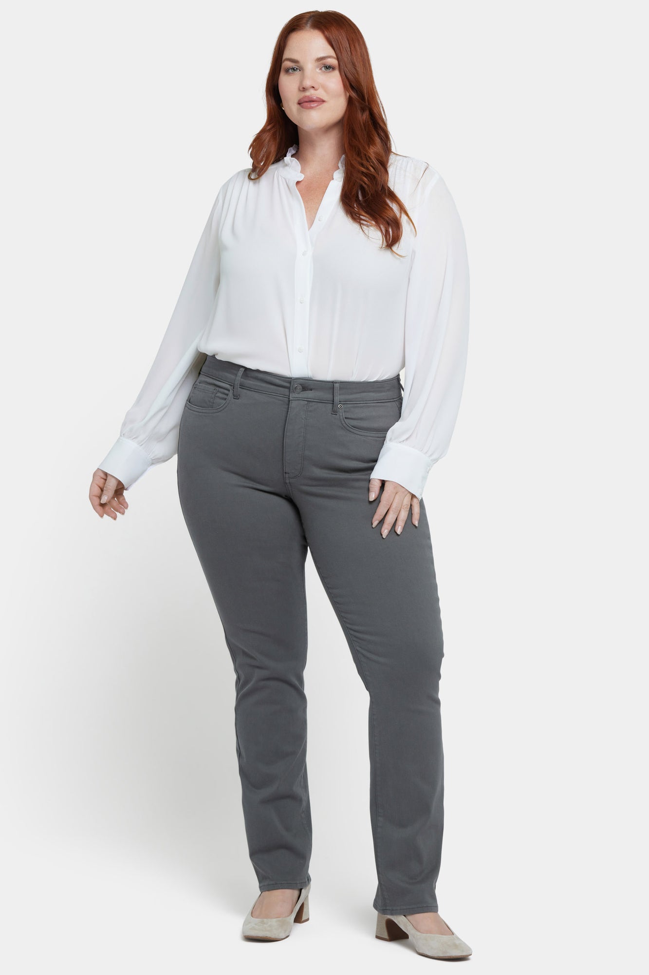 NYDJ Marilyn Straight Jeans In Plus Size  - Vine Leaf