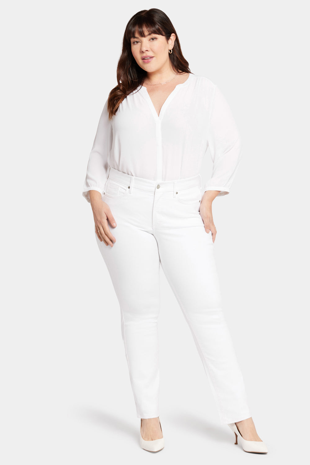 NYDJ Waist-Match™ Marilyn Straight Jeans In Plus Size  - Optic White
