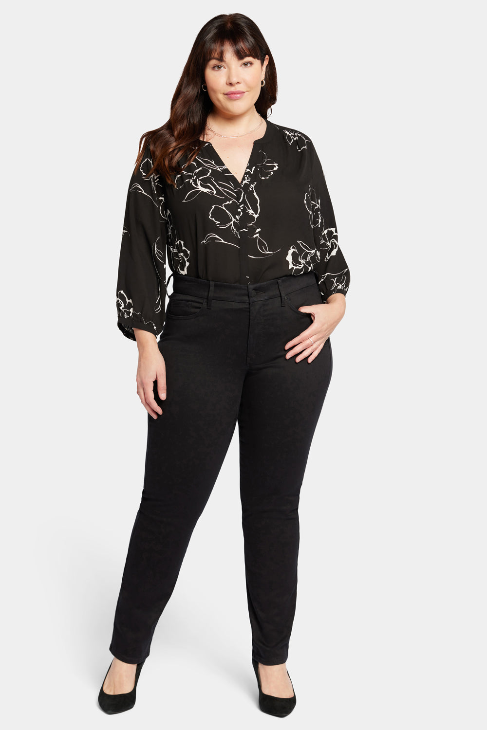 NYDJ Waist-Match™ Marilyn Straight Jeans In Plus Size  - Black