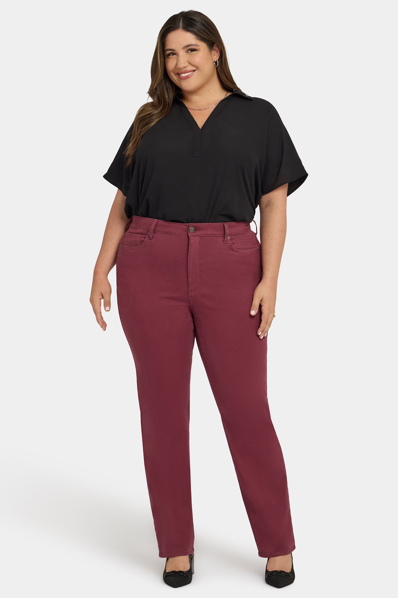 NYDJ Marilyn Straight Jeans In Plus Size With High Rise And 31