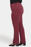 NYDJ Marilyn Straight Jeans In Plus Size With High Rise And 31" Inseam - True Burgundy