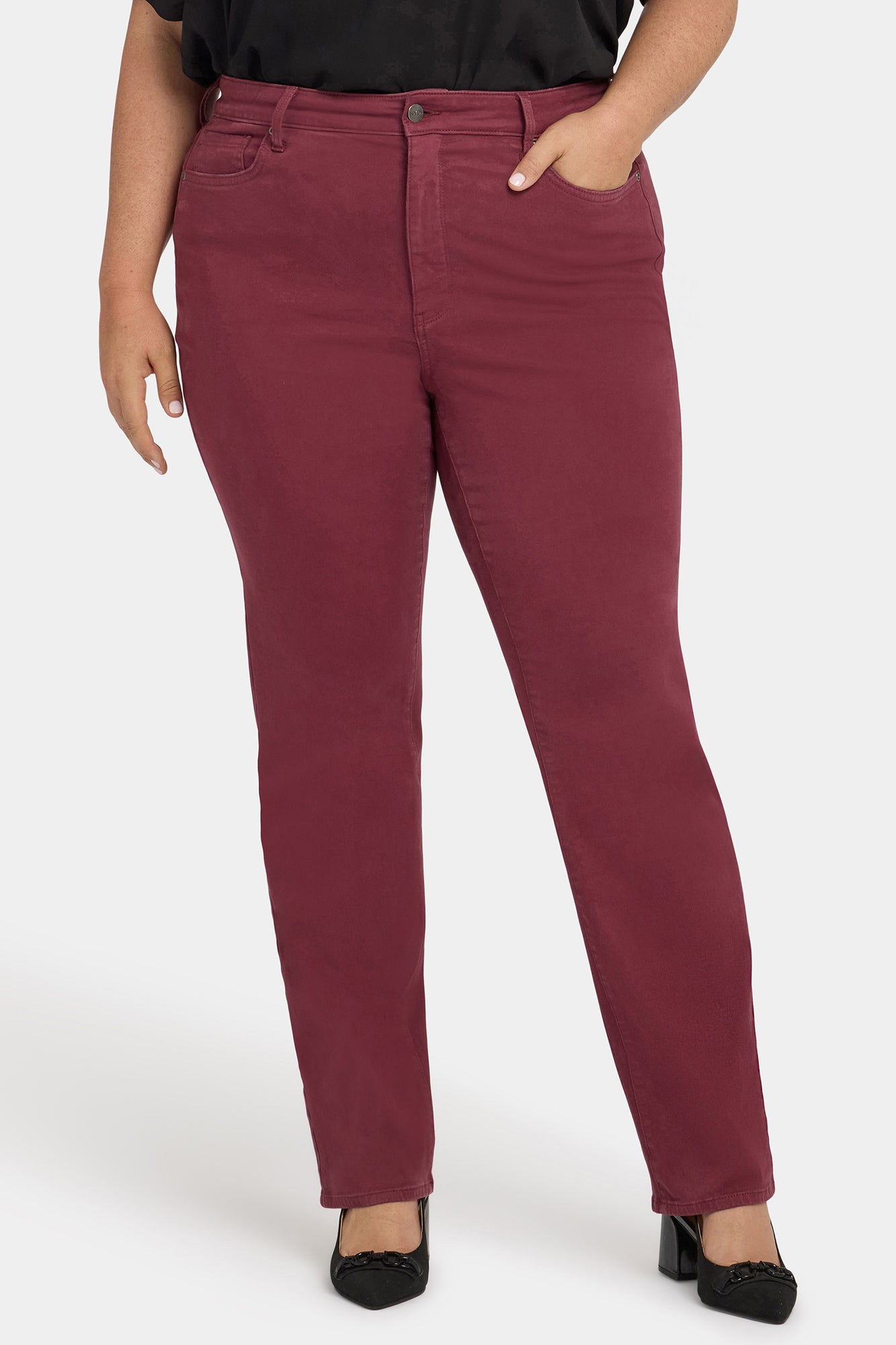 NYDJ Marilyn Straight Jeans In Plus Size With High Rise And 31