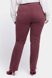 NYDJ Marilyn Straight Jeans In Plus Size With Utility Pockets - Dark Cherry