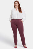 NYDJ Marilyn Straight Jeans In Plus Size With Utility Pockets - Dark Cherry