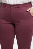 NYDJ Marilyn Straight Jeans In Plus Size With Utility Pockets - Dark Cherry