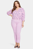 NYDJ Sheri Slim Ankle Jeans In Plus Size With Frayed Hems - Mauve Mist