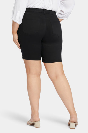 NYDJ Ella Denim Shorts In Plus Size With Side Slits - Black