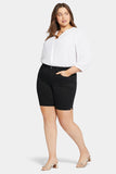 NYDJ Ella Denim Shorts In Plus Size With Side Slits - Black