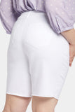 NYDJ Boyfriend Denim Shorts In Plus Size With Frayed Hems - Optic White