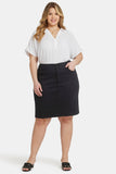 NYDJ High Waist Skirt In Plus Size  - Black