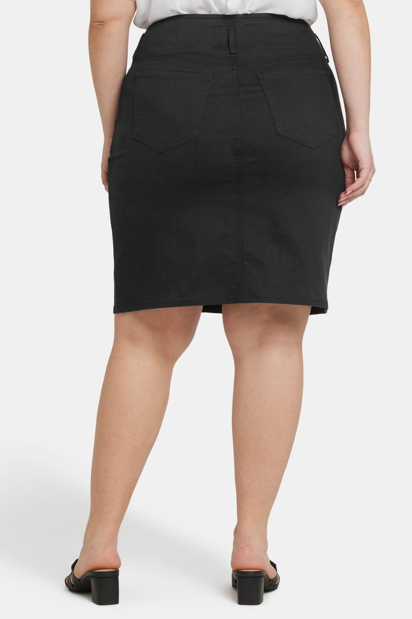 Black high waisted denim skirt plus size hotsell