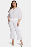 NYDJ Ava Flared Ankle Jeans In Plus Size With Frayed Hems - Optic White