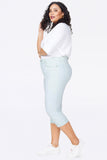 NYDJ Marilyn Straight Crop Jeans In Plus Size With Cuffs - Desert Dew