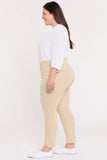 NYDJ Skinny Ankle Pull-On Jeans In Plus Size With Side Slits - Marisol Warm Sand