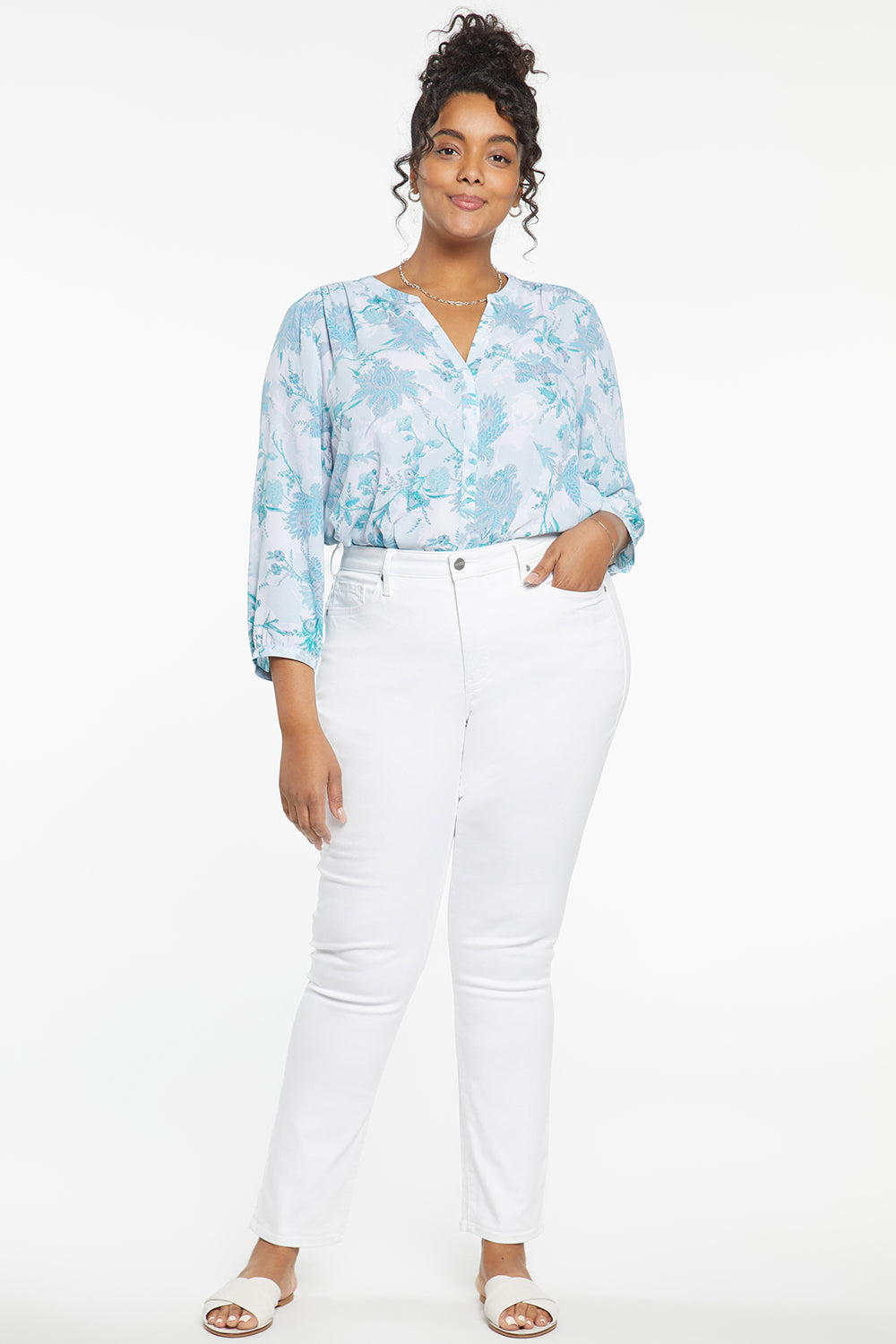 NYDJ Sheri Slim Jeans In Plus Size  - Optic White