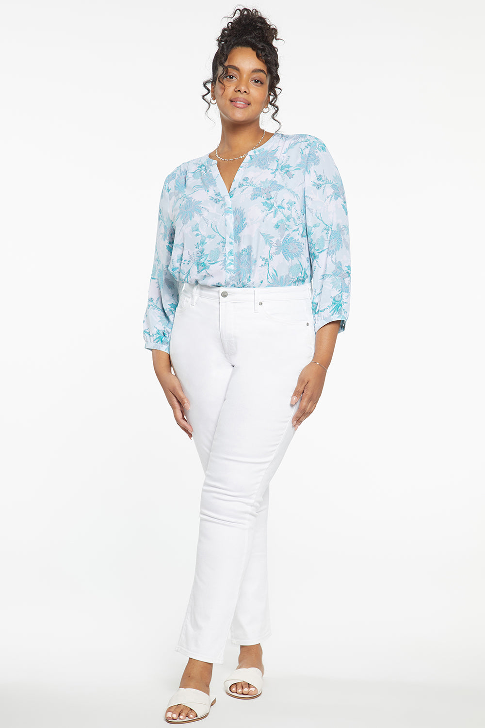 NYDJ Sheri Slim Jeans In Plus Size  - Optic White