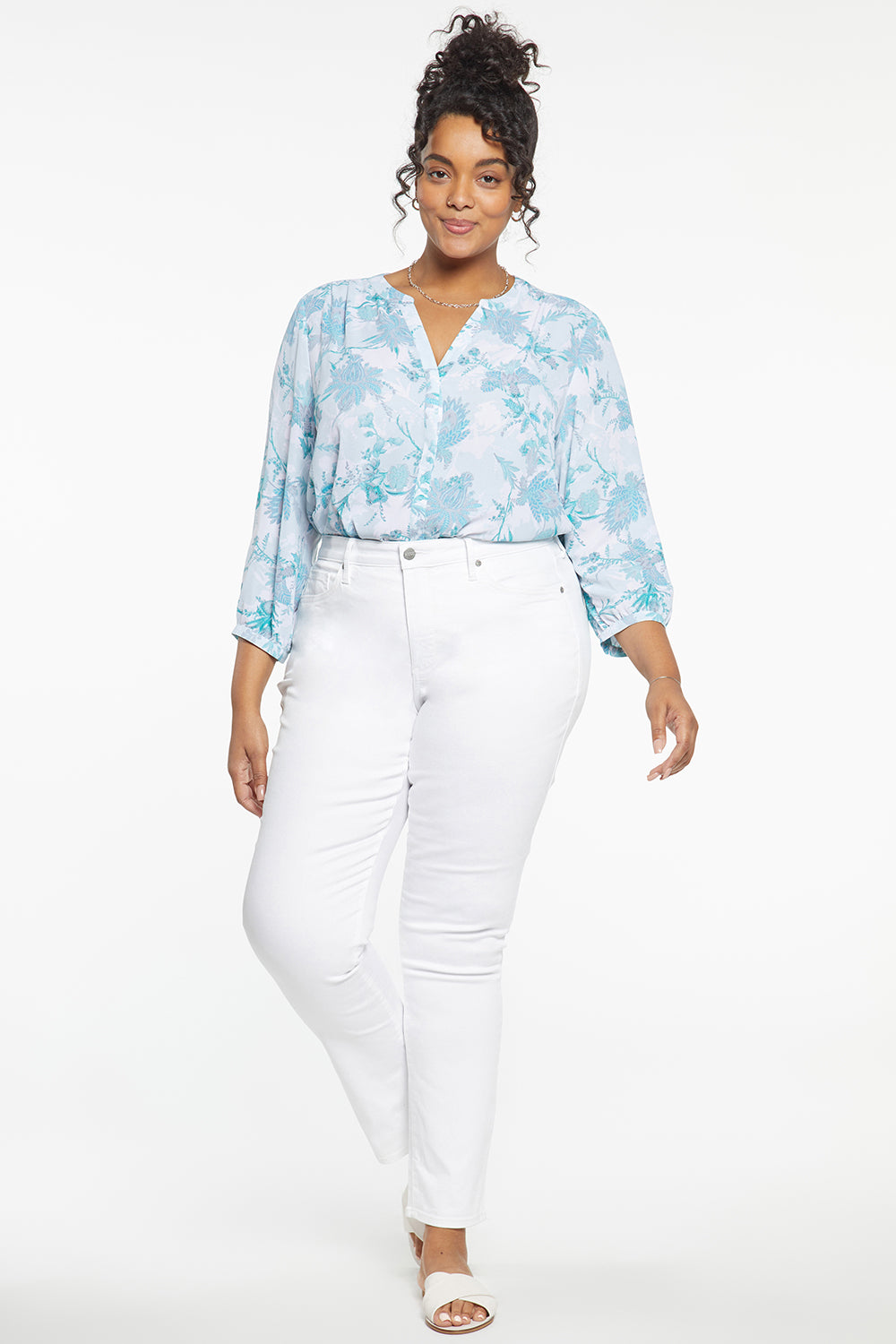 NYDJ Sheri Slim Jeans In Plus Size  - Optic White