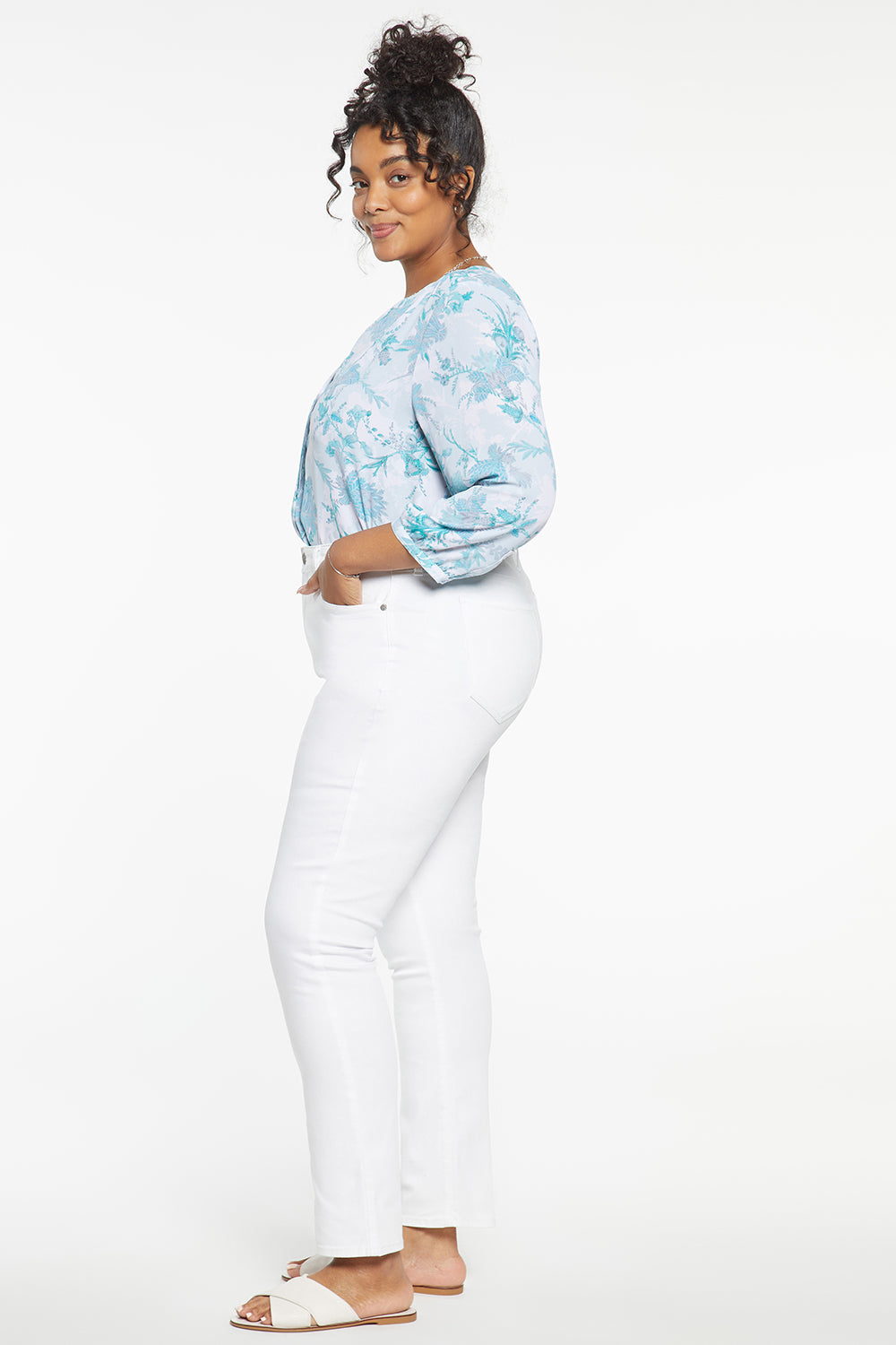 NYDJ Sheri Slim Jeans In Plus Size  - Optic White