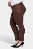 NYDJ Basic Legging Pants In Plus Size In Stretch Faux Suede - Dark Chocolate