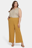 NYDJ Straight Pull-On Pants In Plus Size In Cotton Gauze - Olive Oil