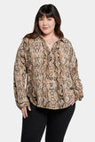 NYDJ Becky Blouse In Plus Size  - Victorian Python Pink Taupe