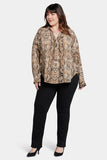 NYDJ Becky Blouse In Plus Size  - Victorian Python Pink Taupe
