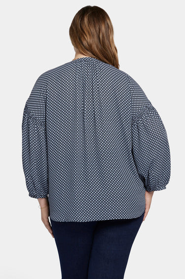 NYDJ Paulina Peasant Blouse In Plus Size  - Diamond Peak