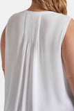 NYDJ Sleeveless Pintuck Blouse In Plus Size  - Optic White