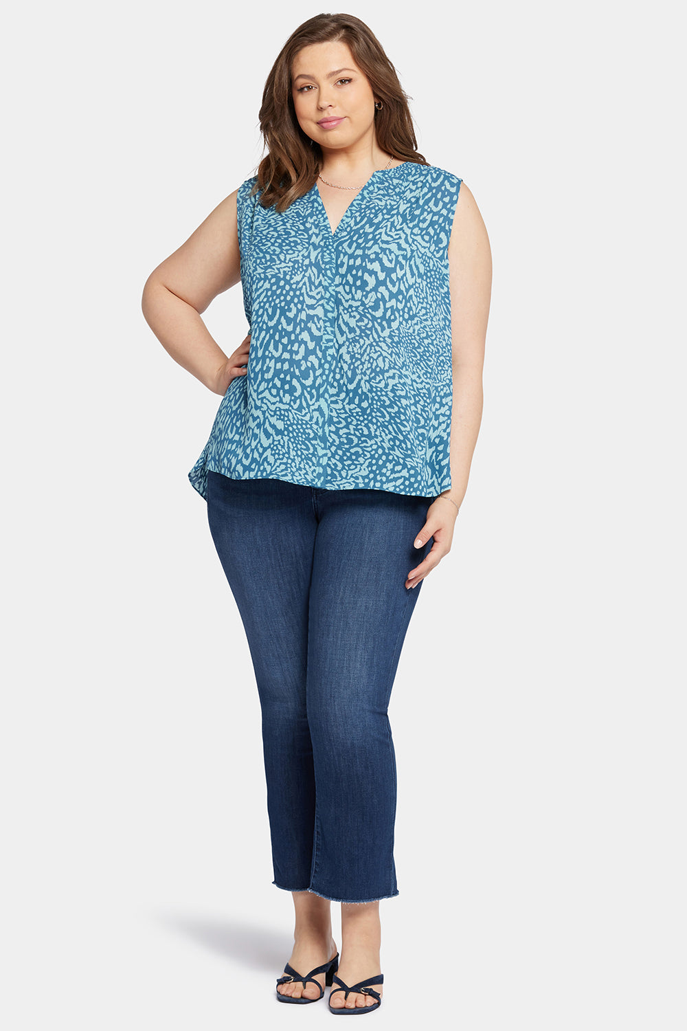 NYDJ Sleeveless Pintuck Blouse In Plus Size  - Agness