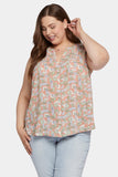 NYDJ Sleeveless Pintuck Blouse In Plus Size  - Cielo Vista