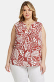 NYDJ Sleeveless Pintuck Blouse In Plus Size  - Arianna