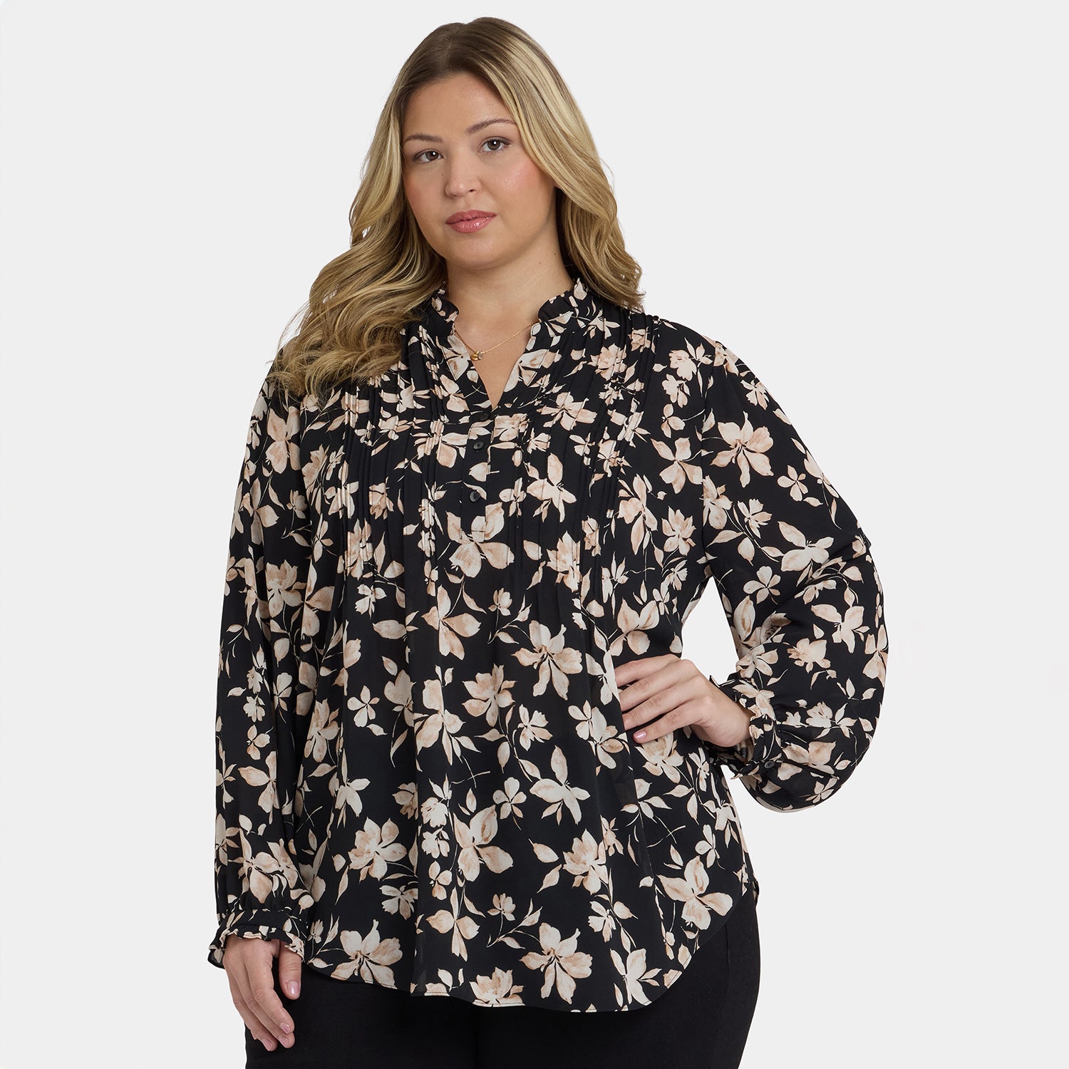 Pleated Front Tunic In Plus Size - Claudette Multi | NYDJ