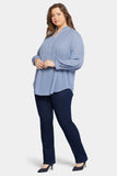 NYDJ Pleated Front Tunic In Plus Size  - Heritage Geo Aviary Blue