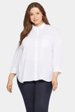 NYDJ Zoey Blouse in Plus Size  - Optic White